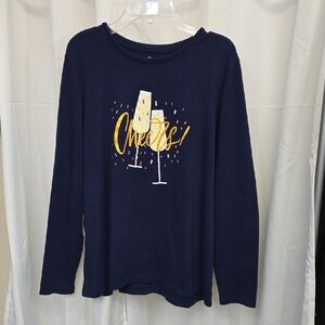 Kim Rogers Navy Cotton Top